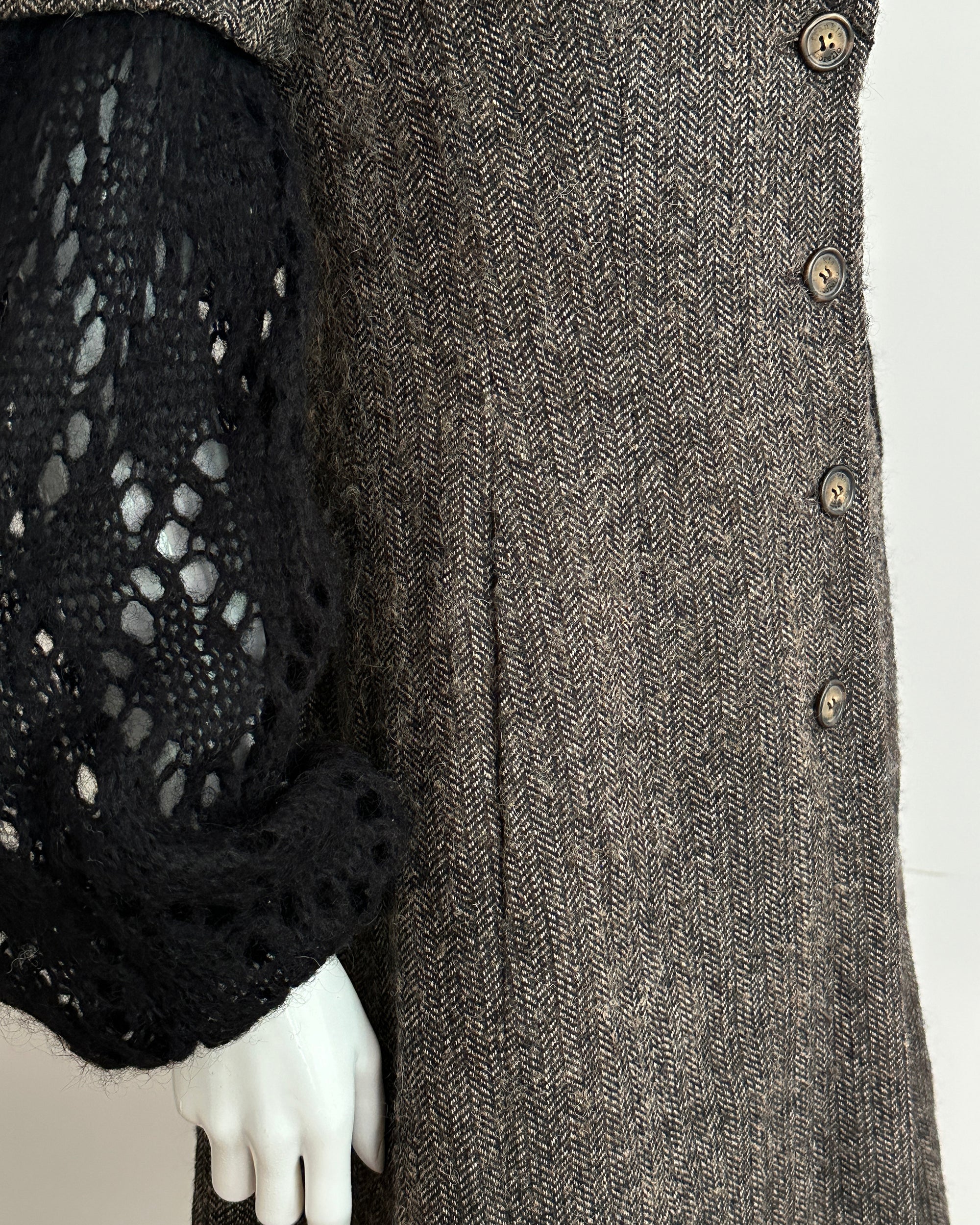 Wool &amp; Mohair Sculptural Coat S