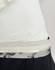 JC DE CASTELBAJAC White Cape Overlay Tee M