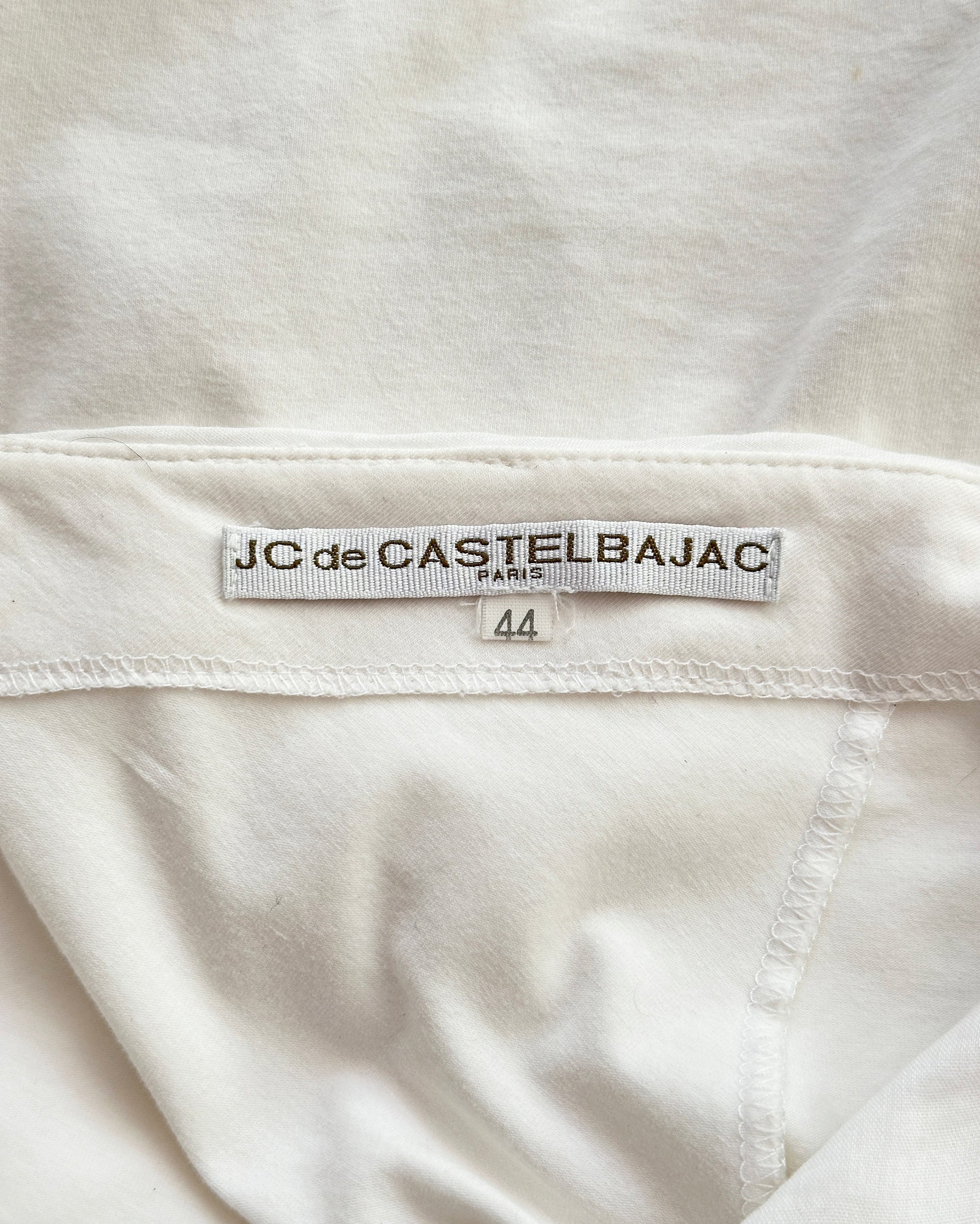 JC DE CASTELBAJAC White Cape Overlay Tee M