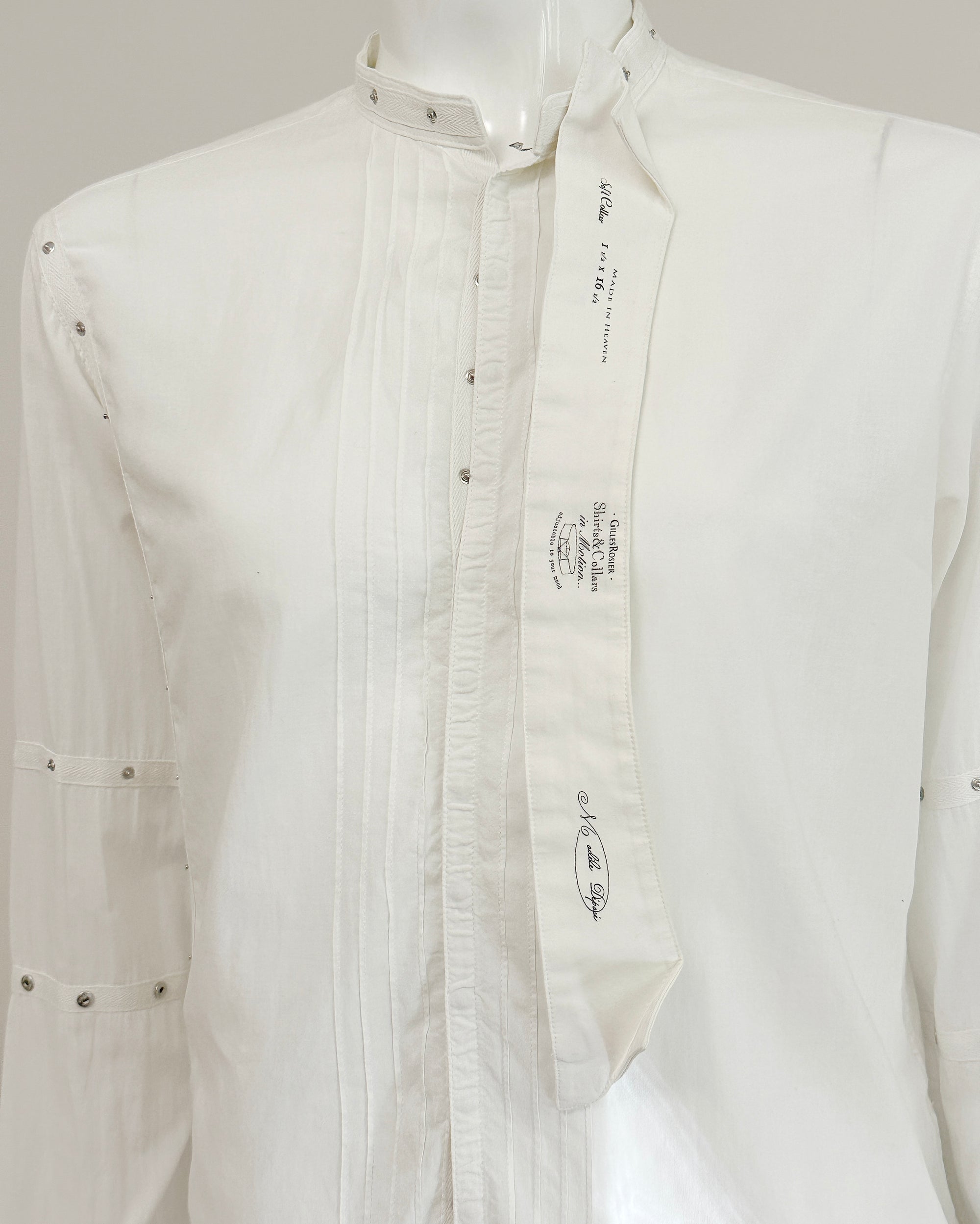 GILLES ROSIER SS2003 Cotton Shirt with Detachable Collar