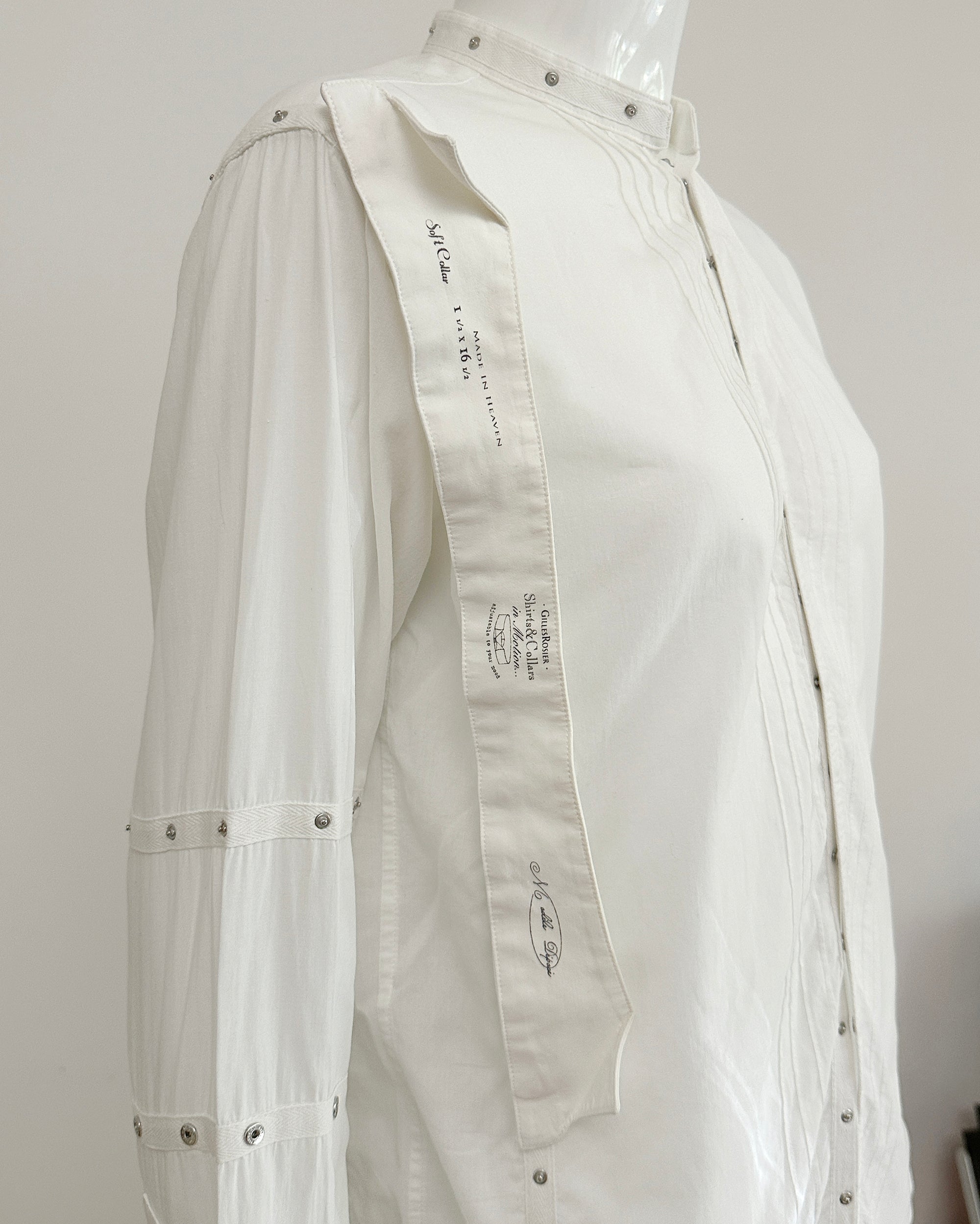 GILLES ROSIER SS2003 Cotton Shirt with Detachable Collar