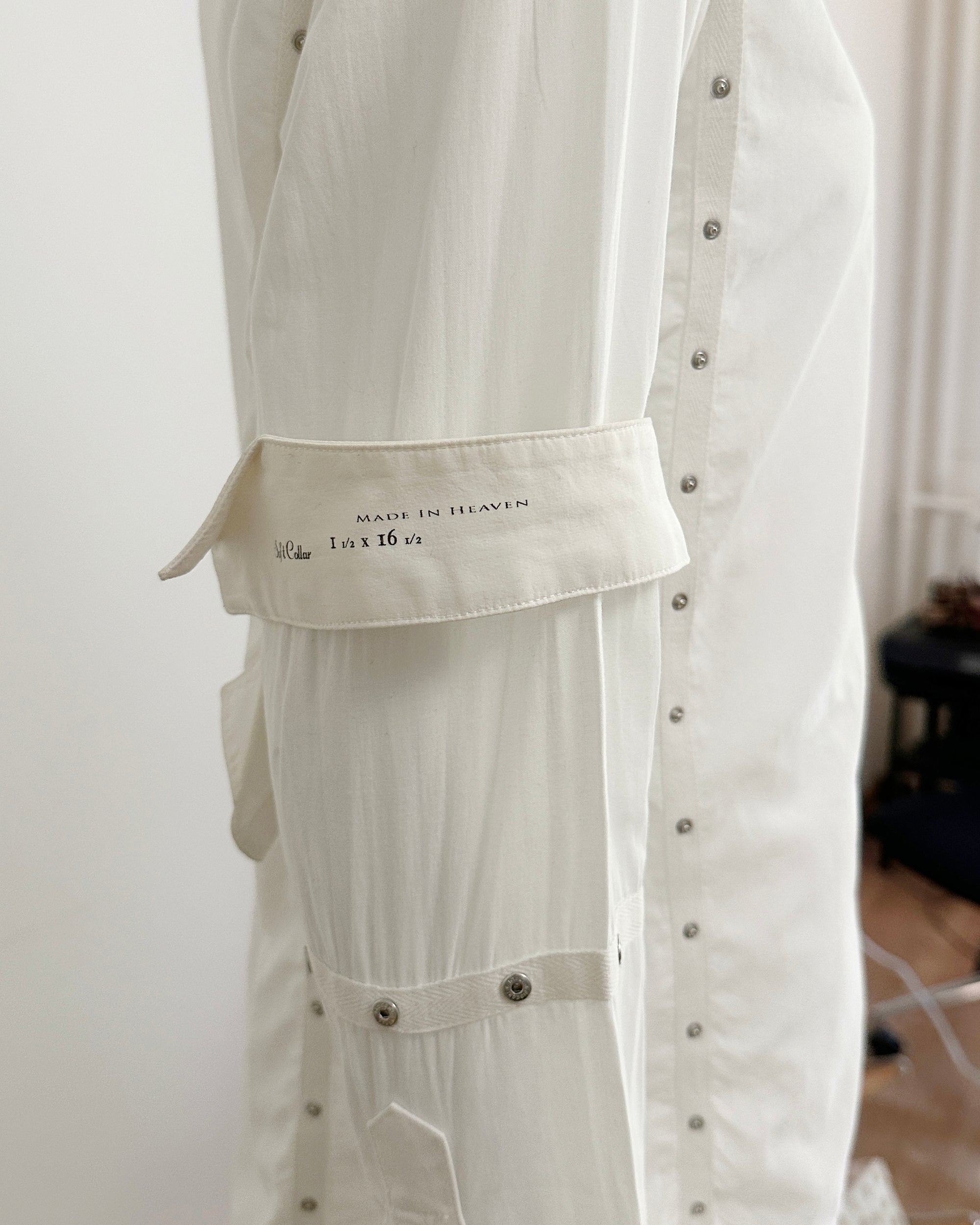GILLES ROSIER SS2003 Cotton Shirt with Detachable Collar