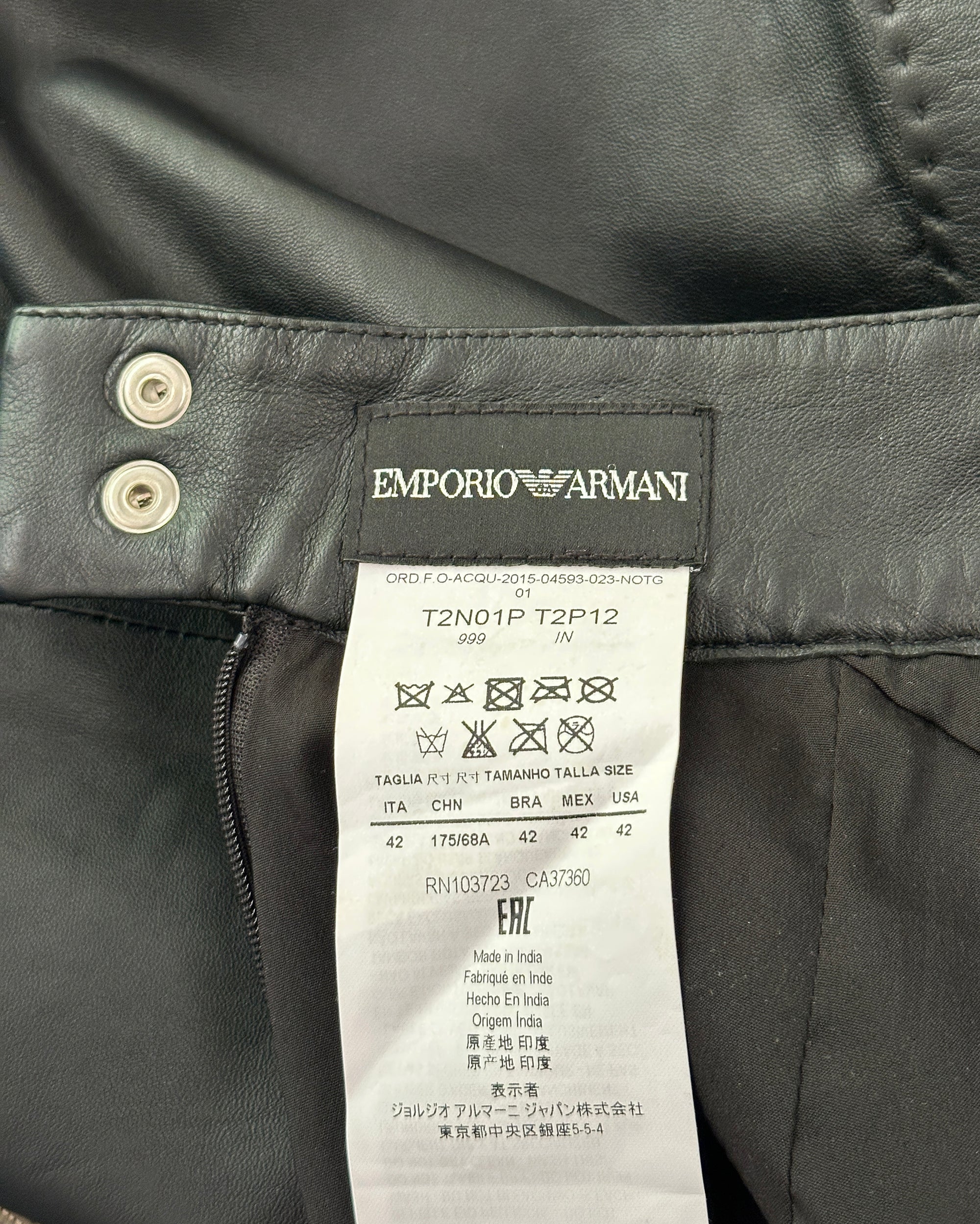 EMPORIO ARMANI Leather Skirt S/M
