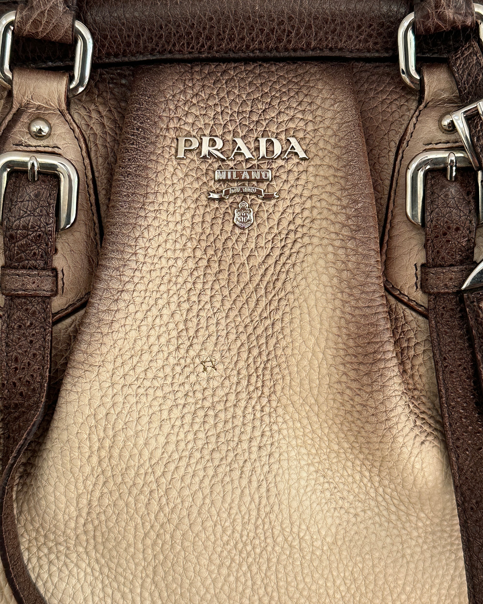 PRADA FW2006 Vitello Daino Antik Leather Tote Bag