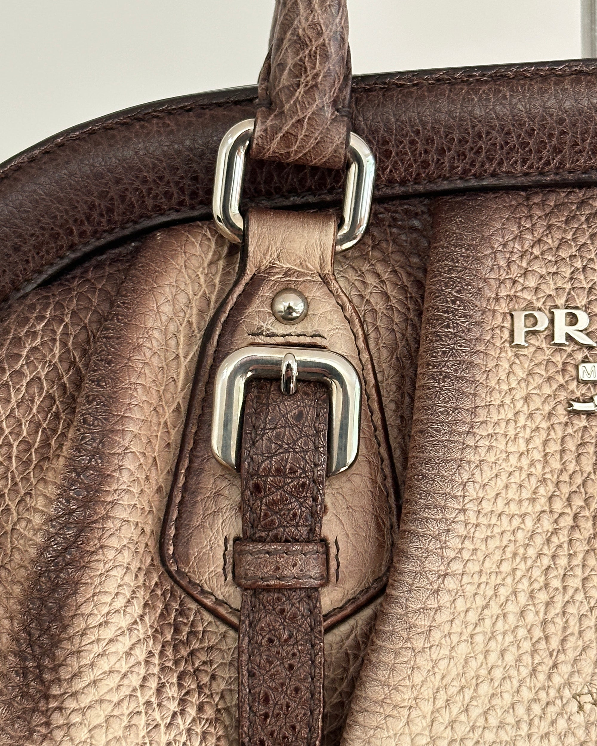 PRADA FW2006 Vitello Daino Antik Leather Tote Bag