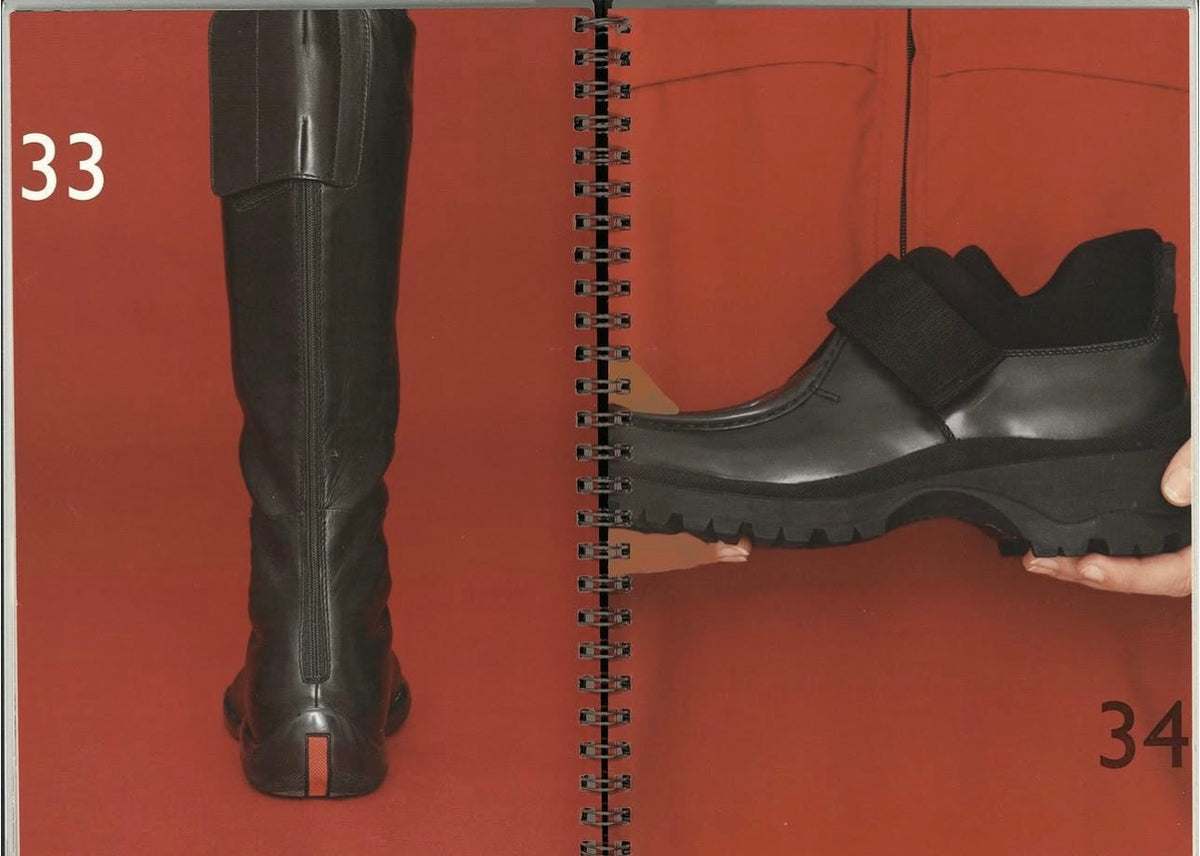 PRADA Sport FW 1998 Black Leather Velcro Shoes 38