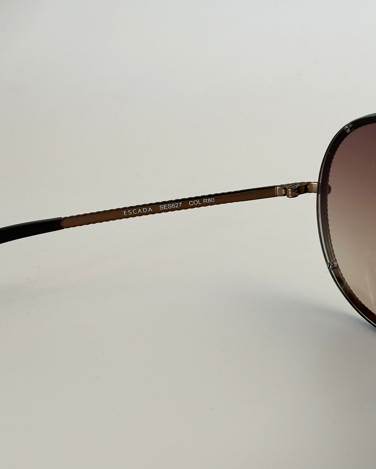 ESCADA Bronze Chain-Trim Shield Sunglasses