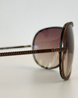 ESCADA Bronze Chain-Trim Shield Sunglasses