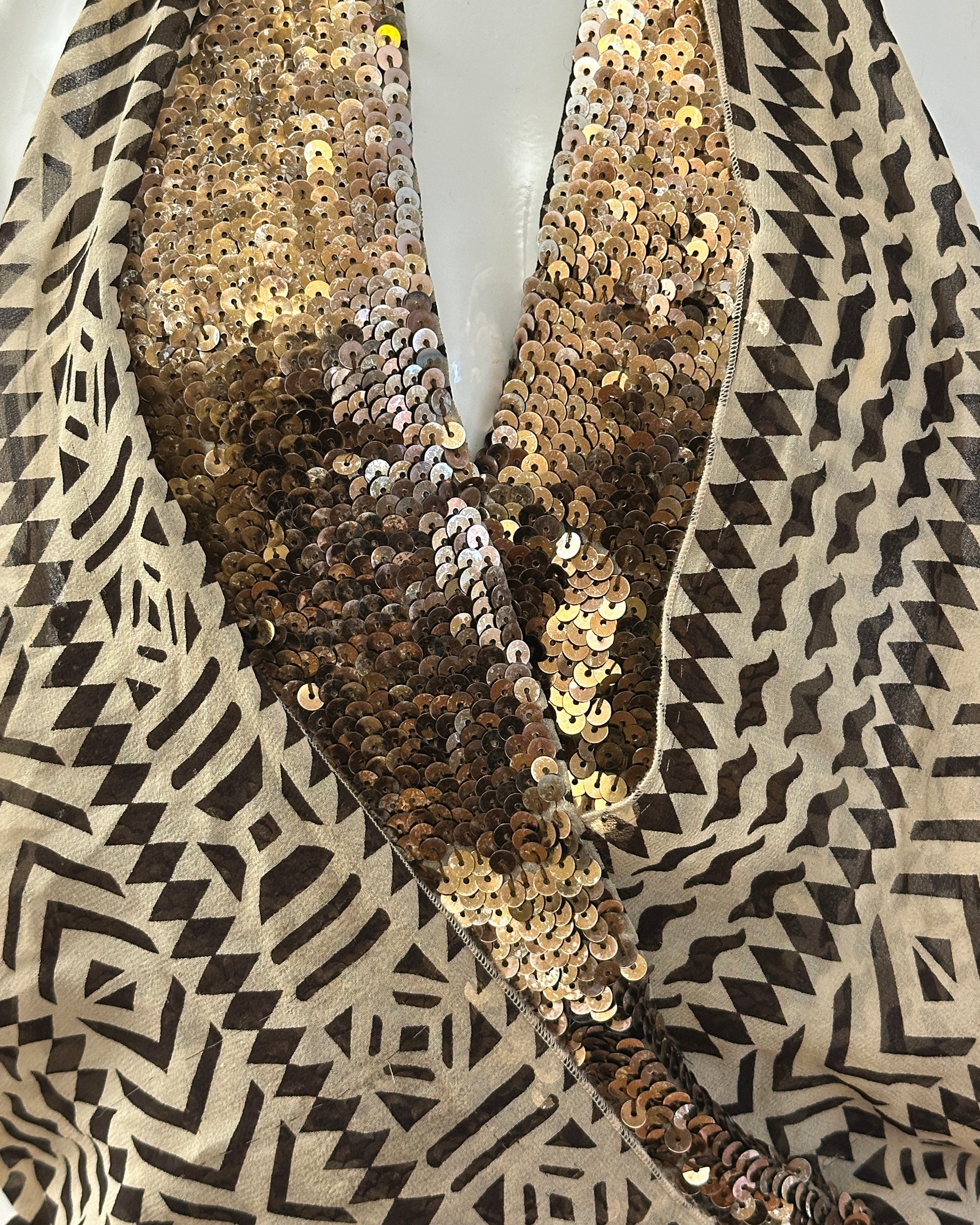 Silk Printed Halter Bodysuit &amp; Skirt Set M/L