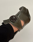 French Patent Leather Buttoned Gloves XS
