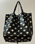 Polka Dot Suede Tote Bag