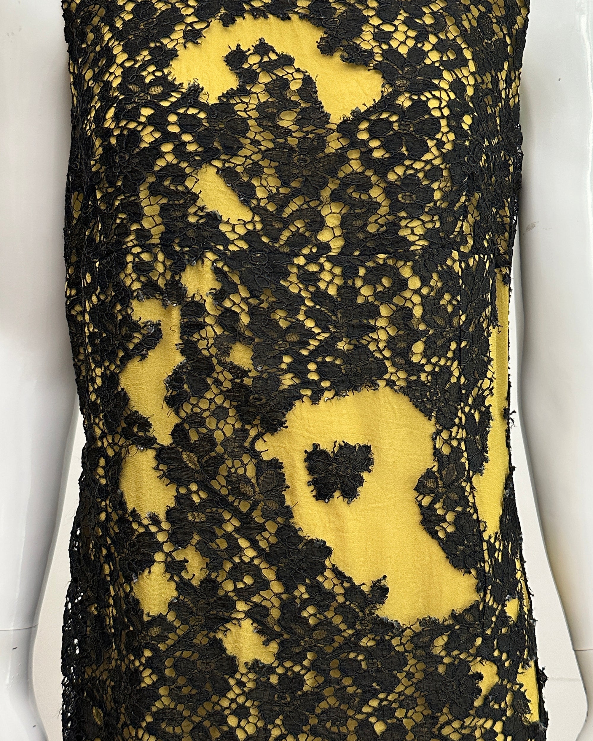 ANNA HEYLEN Black Deconstructed Lace Dress M