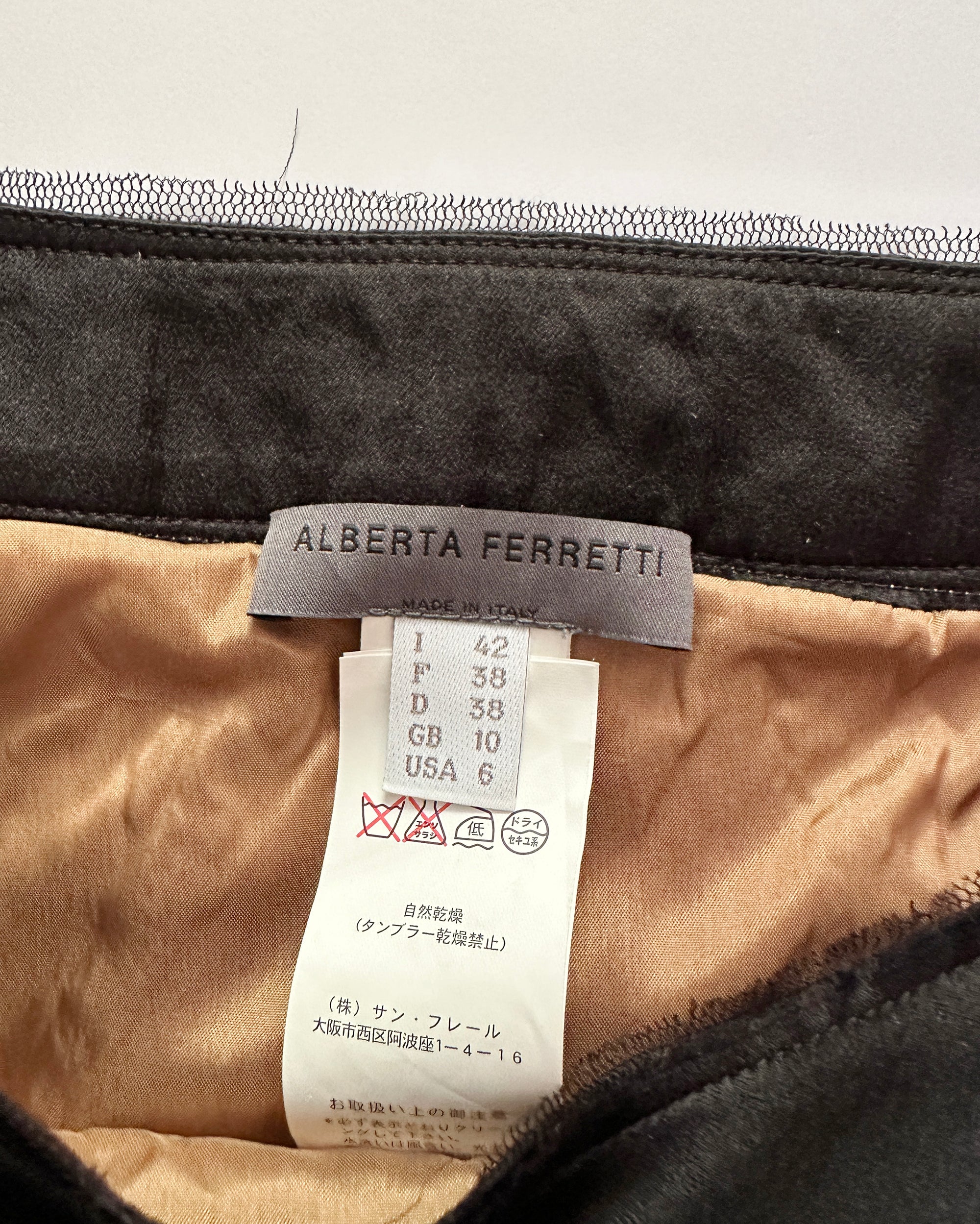 ALBERTA FERRETTI Silk Skirt M