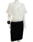JC DE CASTELBAJAC White Cape Overlay Tee M