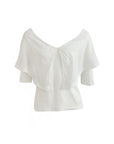 JC DE CASTELBAJAC White Cape Overlay Tee M