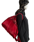 TALKING ABOUT ABSTRACTION Printed Red Jirkin Bag