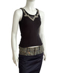 ANTONIO MARRAS Black Applique Tank Top XS