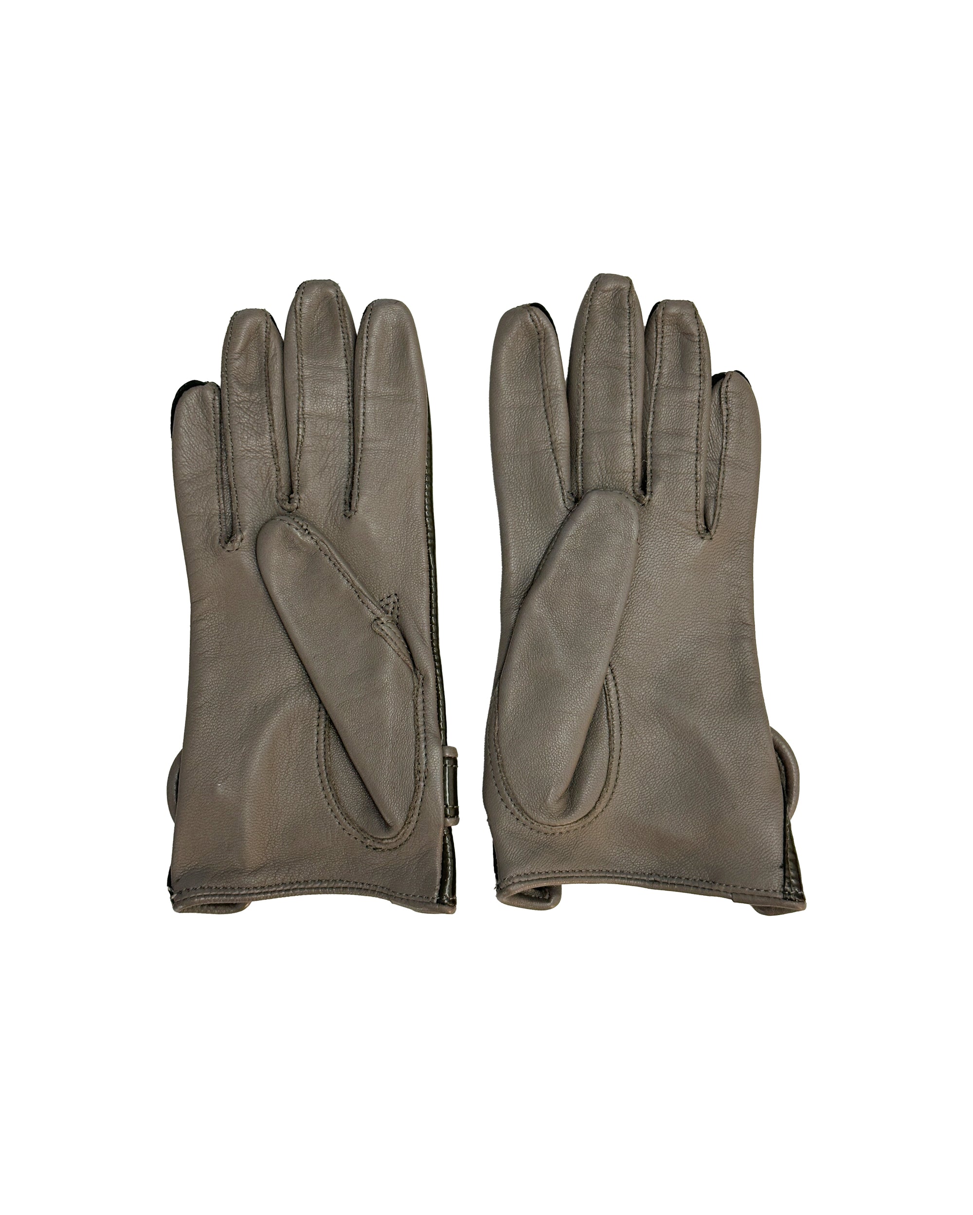 French Patent Leather Buttoned Gloves XS