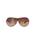 ESCADA Bronze Chain-Trim Shield Sunglasses