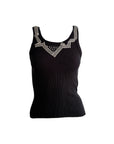 ANTONIO MARRAS Black Applique Tank Top XS