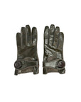 French Patent Leather Buttoned Gloves XS