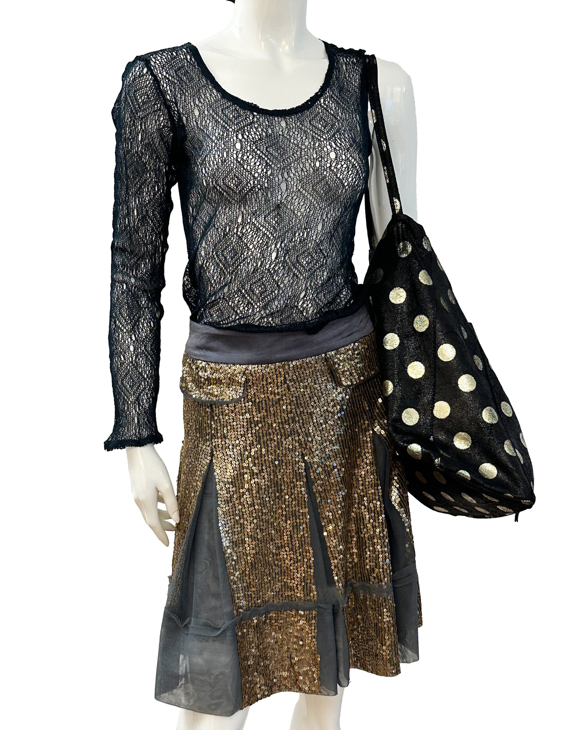 Polka Dot Suede Tote Bag