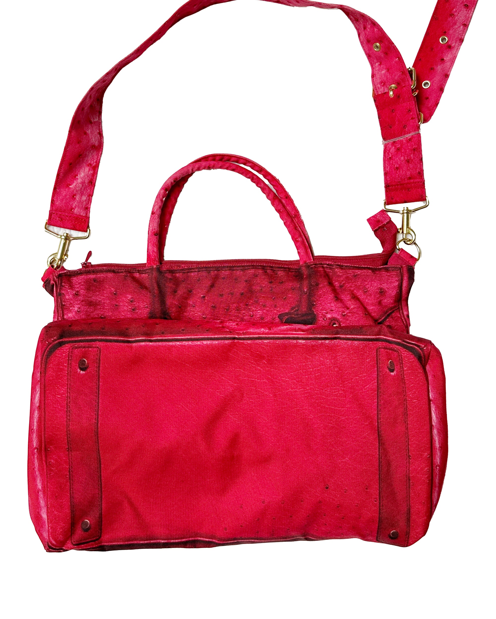 TALKING ABOUT ABSTRACTION Printed Red Jirkin Bag