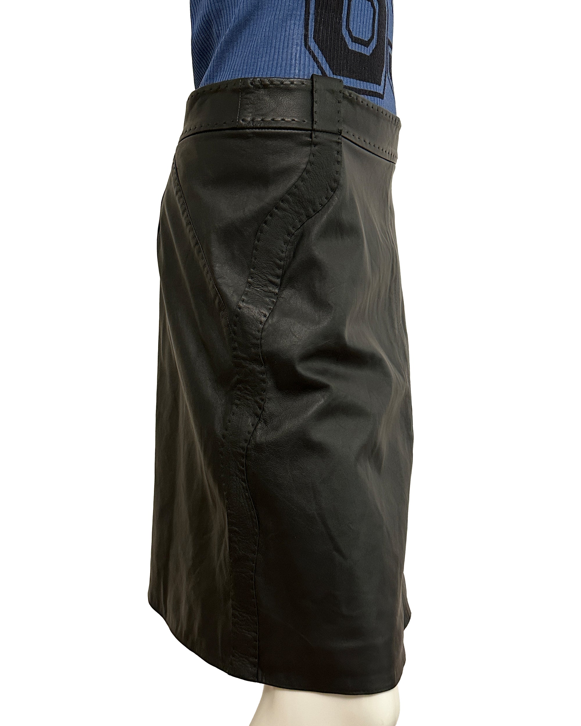 EMPORIO ARMANI Leather Skirt S/M