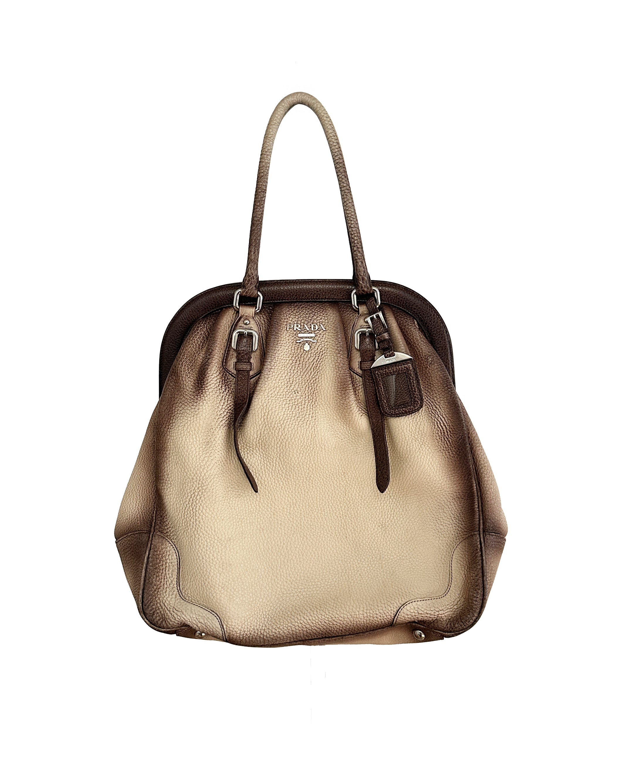 PRADA ombre leather boston bag archive