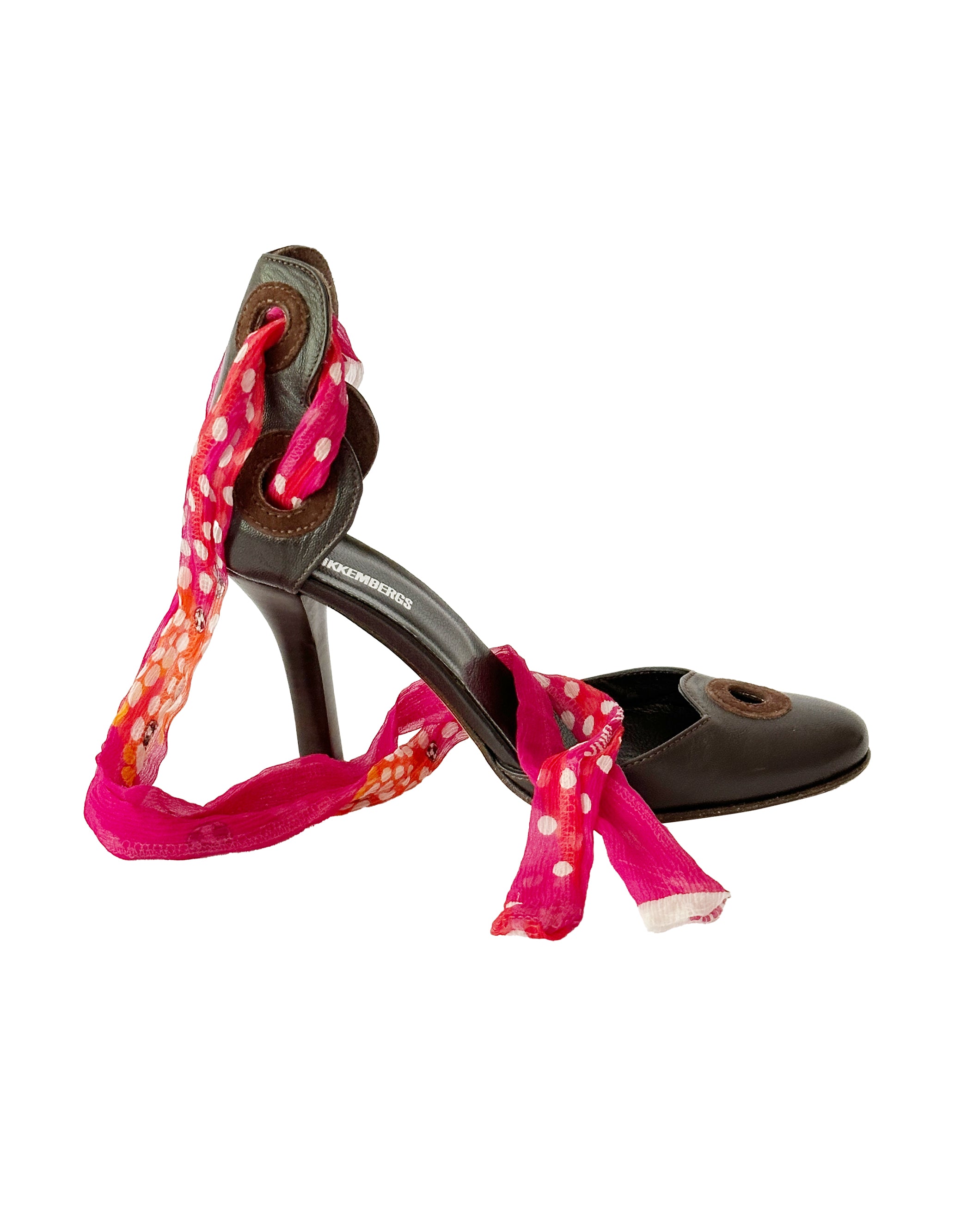 DIRK BIKKEMBERGS Silk Scarf Heels 37.5