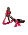 DIRK BIKKEMBERGS Silk Scarf Heels 37.5