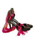 DIRK BIKKEMBERGS Silk Scarf Heels 37.5