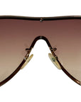 ESCADA Bronze Chain-Trim Shield Sunglasses