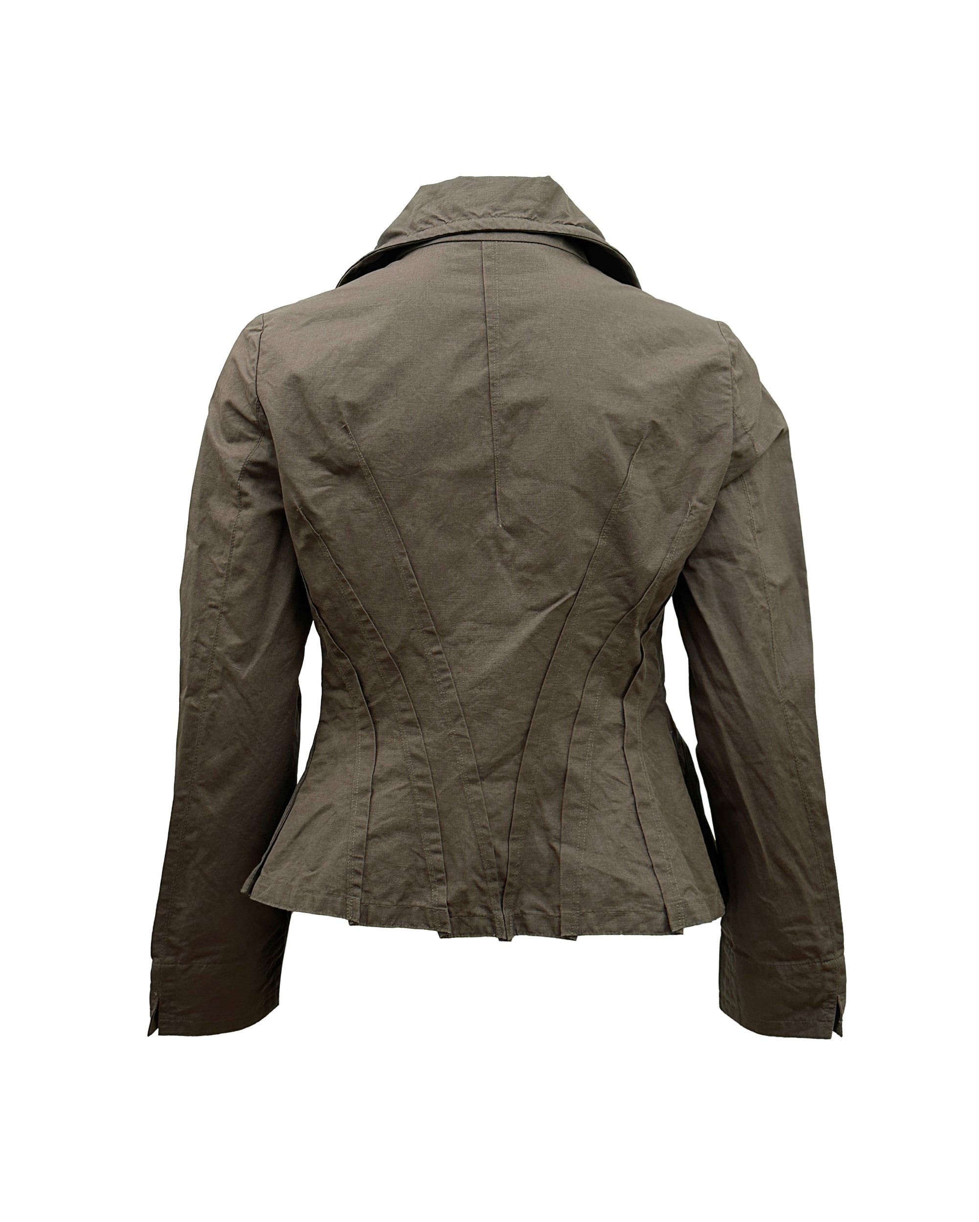 RITSUKO SHIRAHAMA Linen Cotton Sculpted Jacket M