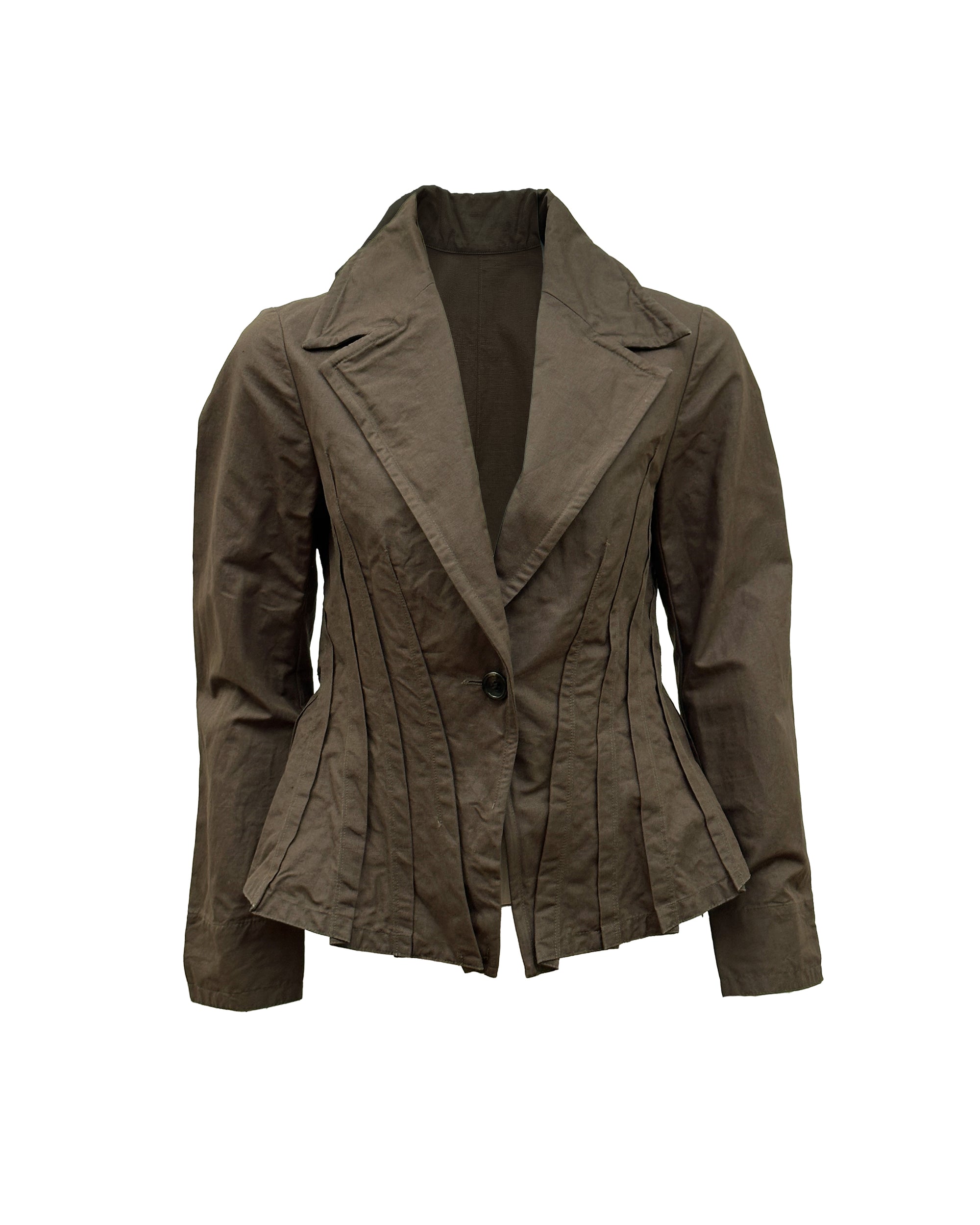RITSUKO SHIRAHAMA Linen Cotton Sculpted Jacket M