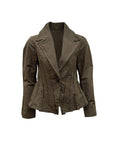 RITSUKO SHIRAHAMA Linen Cotton Sculpted Jacket M