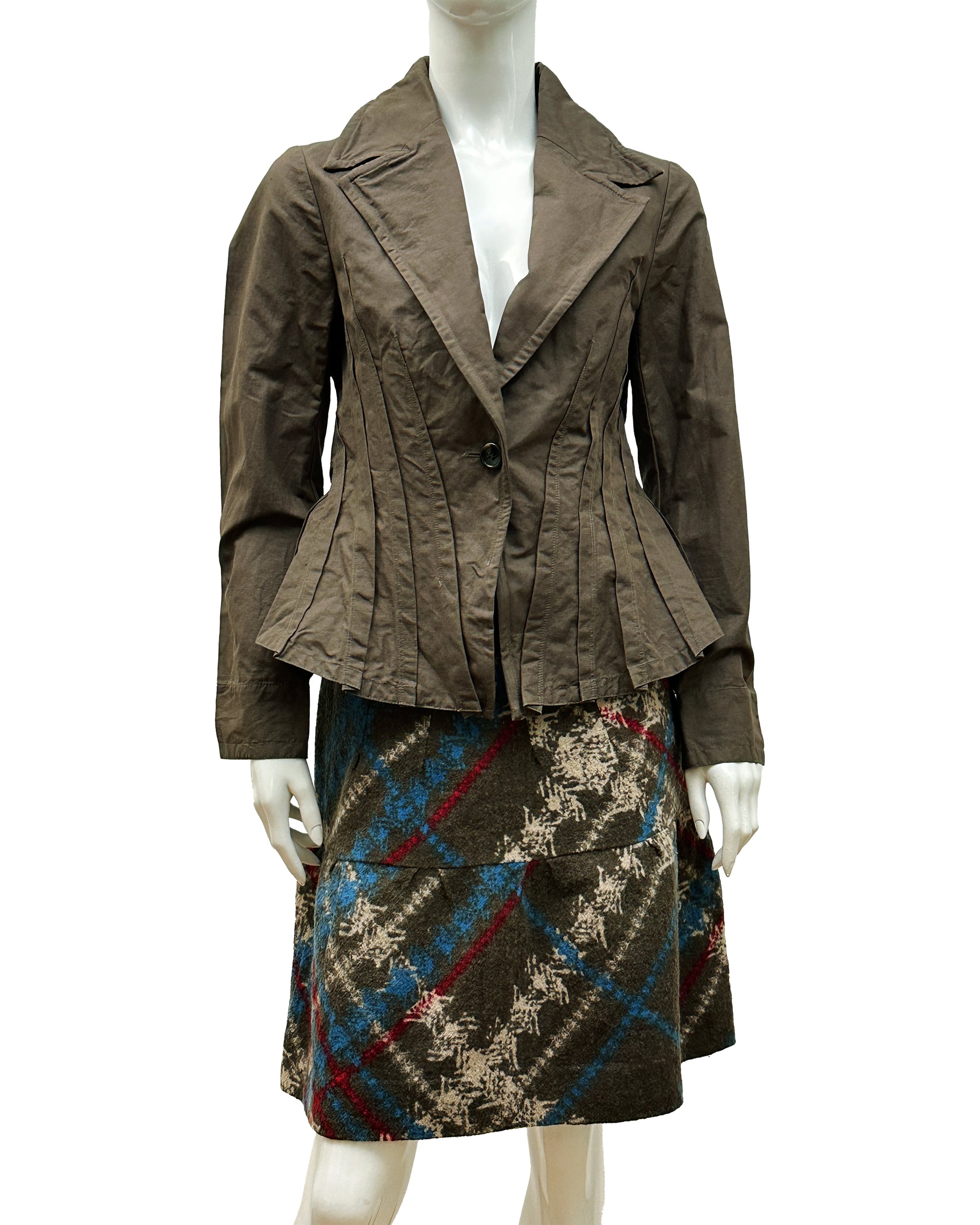 RITSUKO SHIRAHAMA Linen Cotton Sculpted Jacket M