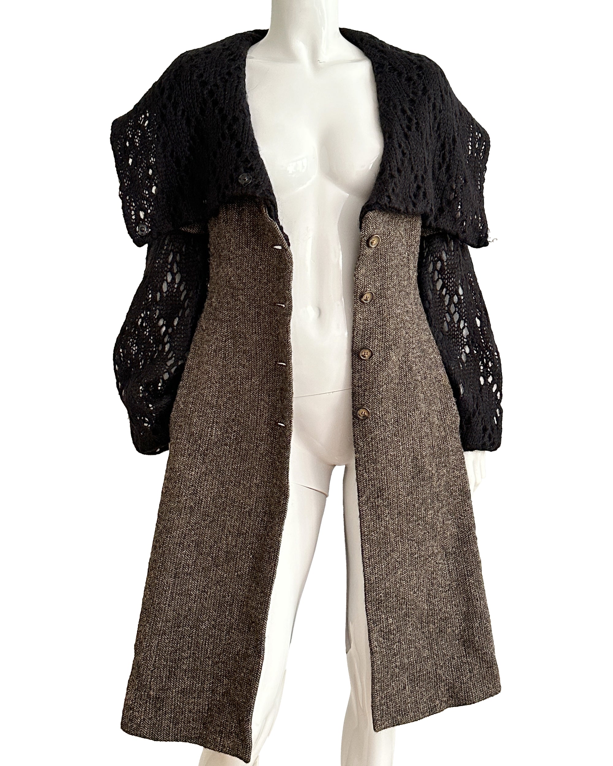 Wool &amp; Mohair Sculptural Coat S