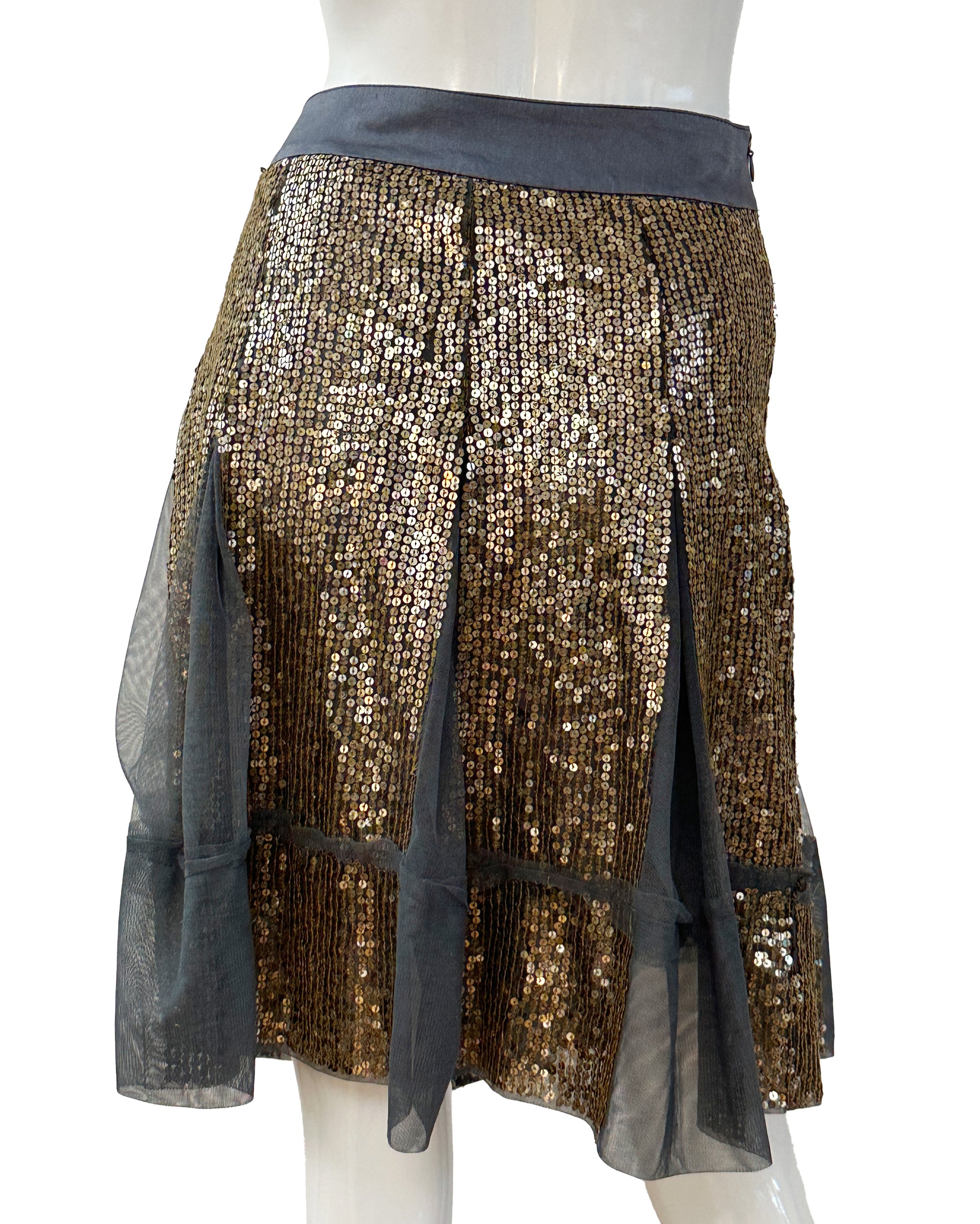 Gold Sequin Skirt M/L