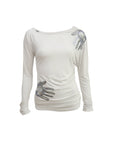 Sequin Hands Top White S