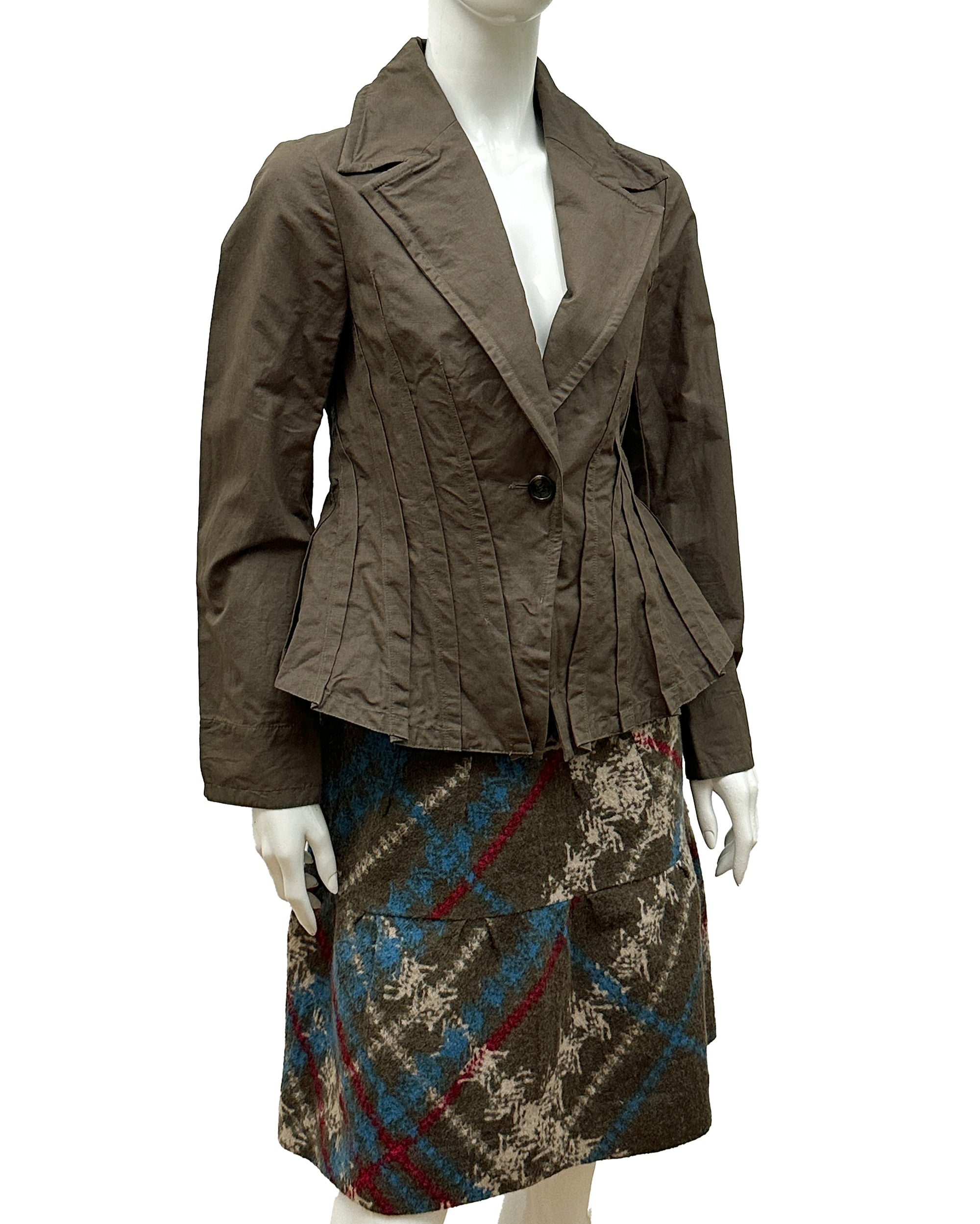 RITSUKO SHIRAHAMA Linen Cotton Sculpted Jacket M