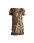 Bronze Butterfly Sequin Mini Dress