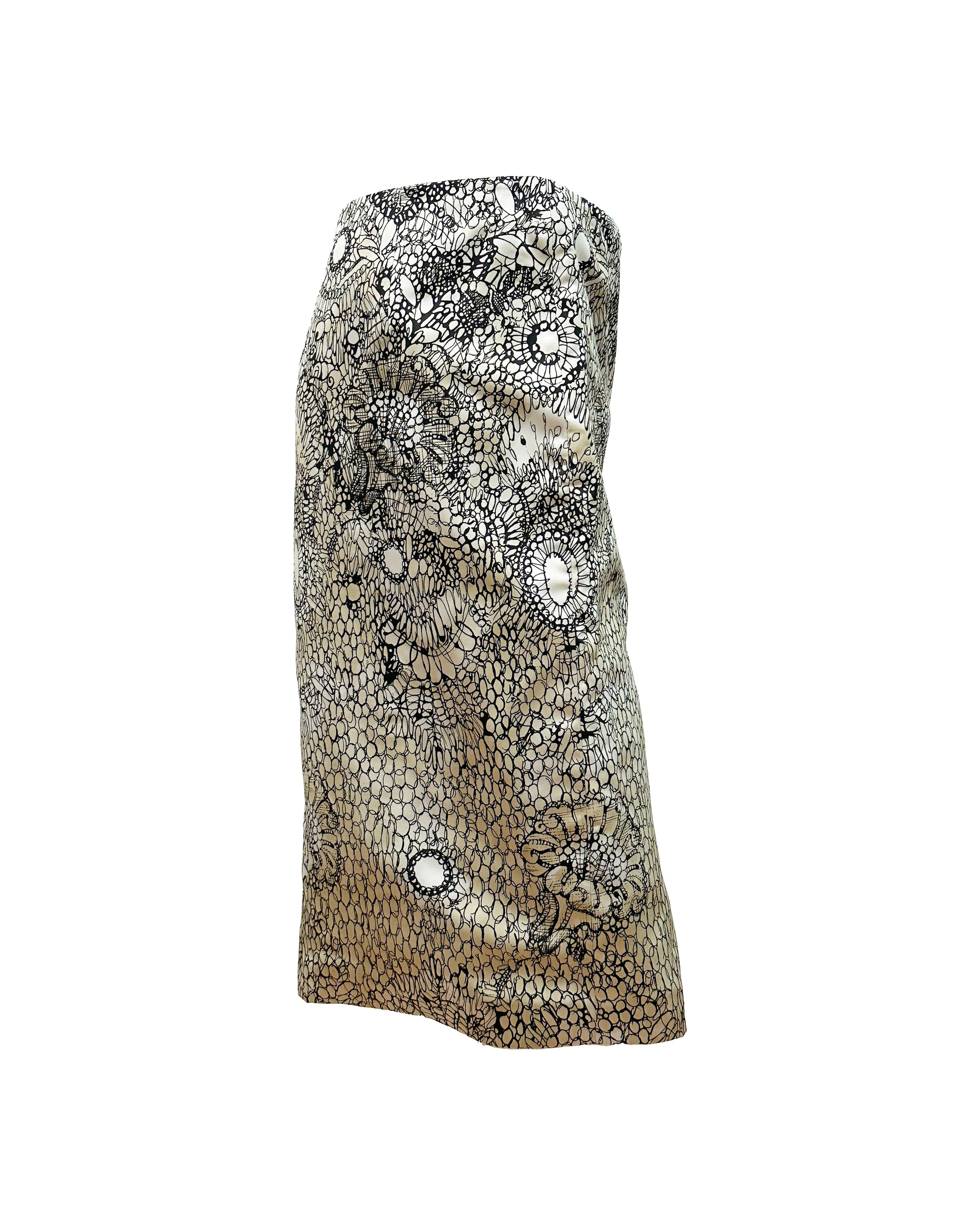 PRADA Silk Pencil Skirt S