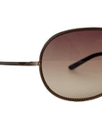 ESCADA Bronze Chain-Trim Shield Sunglasses