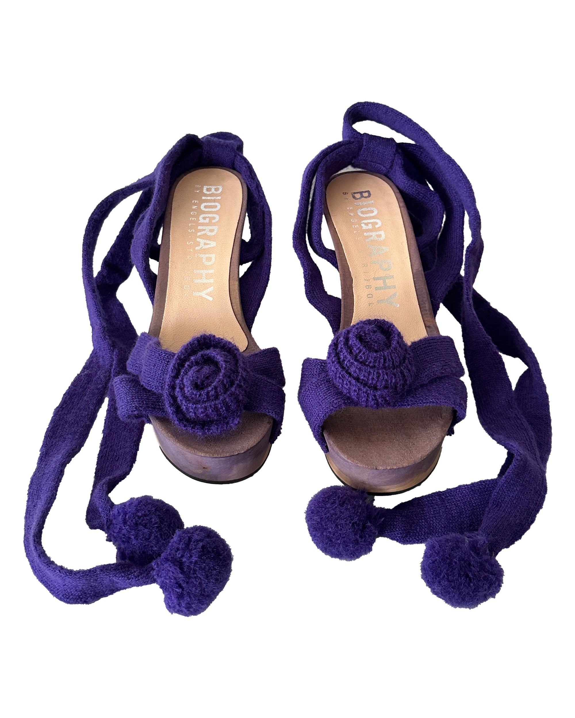 BIOGRAPHY by ENGELS-STRIJBOL Knit Wedge Sandals 39