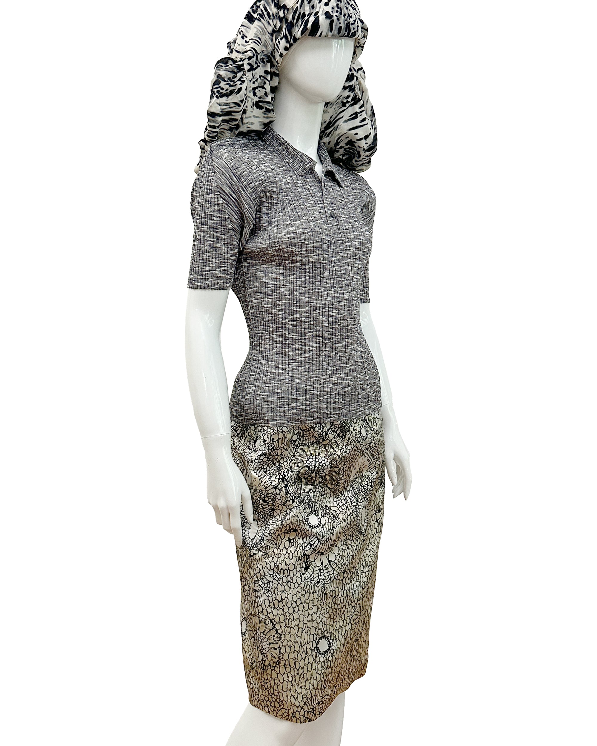 PRADA Silk Pencil Skirt S