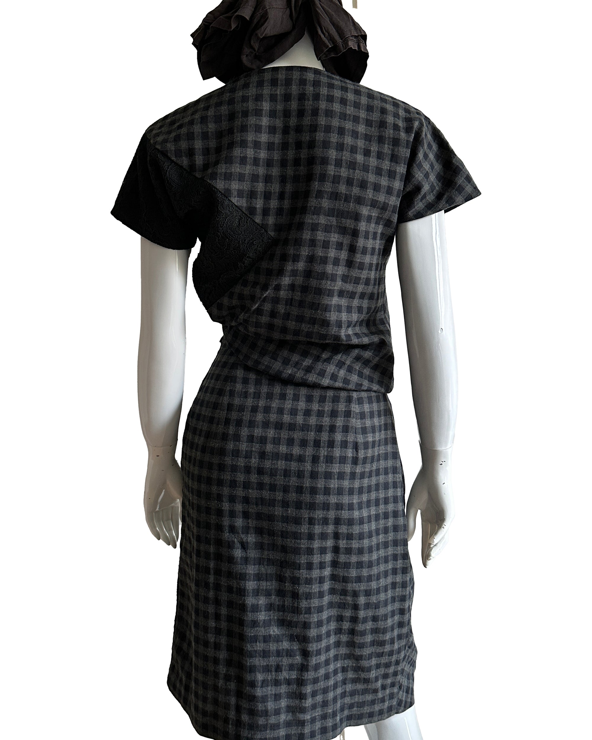 Asymmetric Checked Dress XS