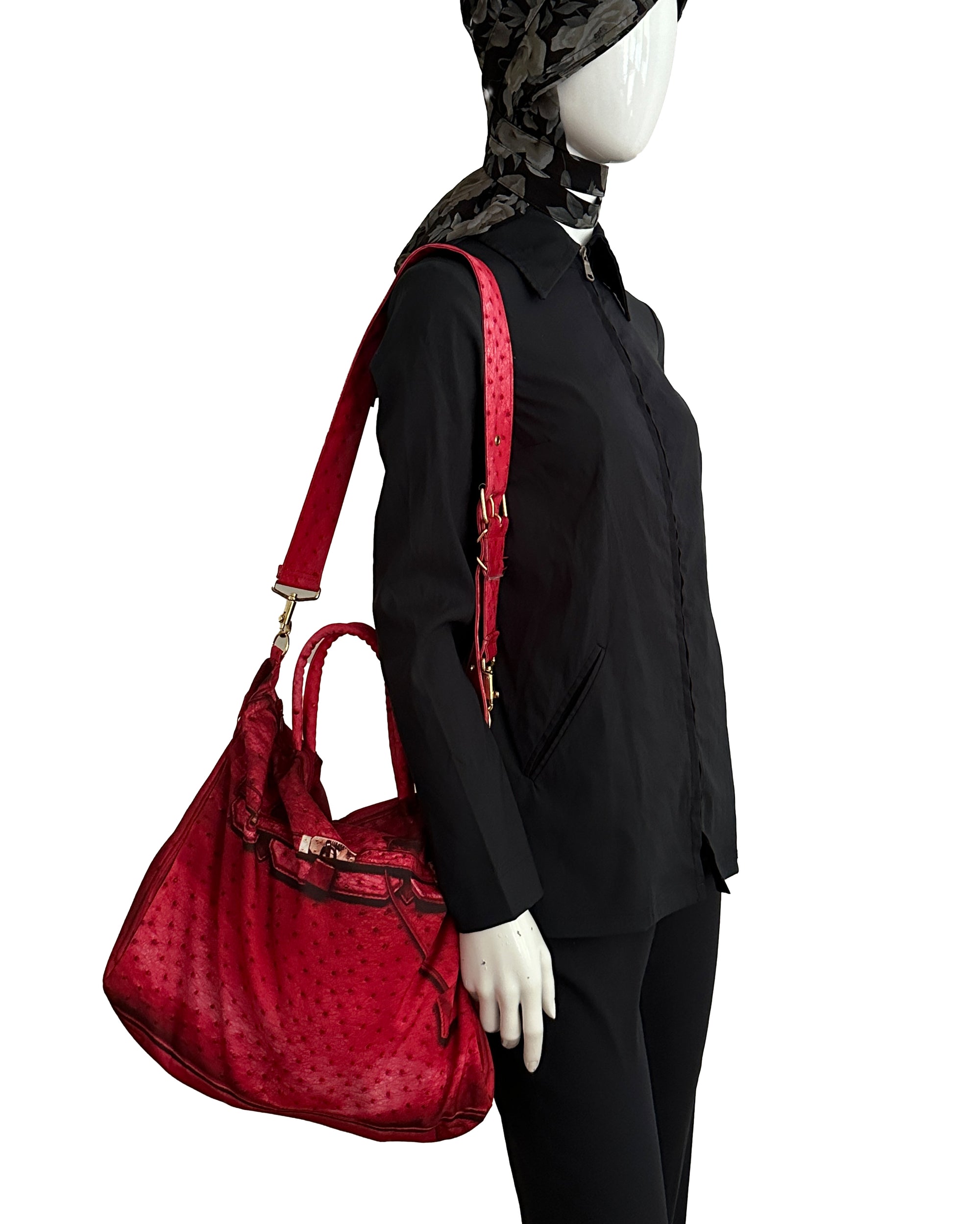 TALKING ABOUT ABSTRACTION Printed Red Jirkin Bag