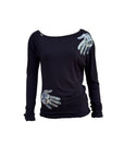 Sequin Hands Top Black S