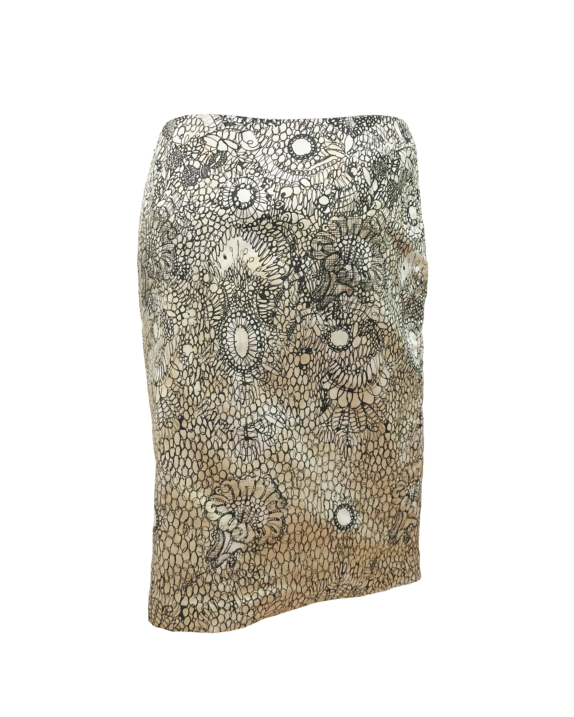 PRADA Silk Pencil Skirt S